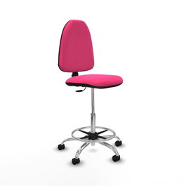 PIQUERAS Y CRESPO Taburete Aýna Rosa con Base Cromada