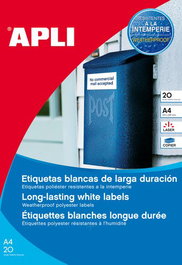 Etiquetas Adh.Impr.Apli A4 Polyester Mate Resistente Intemperie Ls-Cp Blister 20H Blanco 45,7X21,2 Mm C.Romos 960 Uds.(12112)