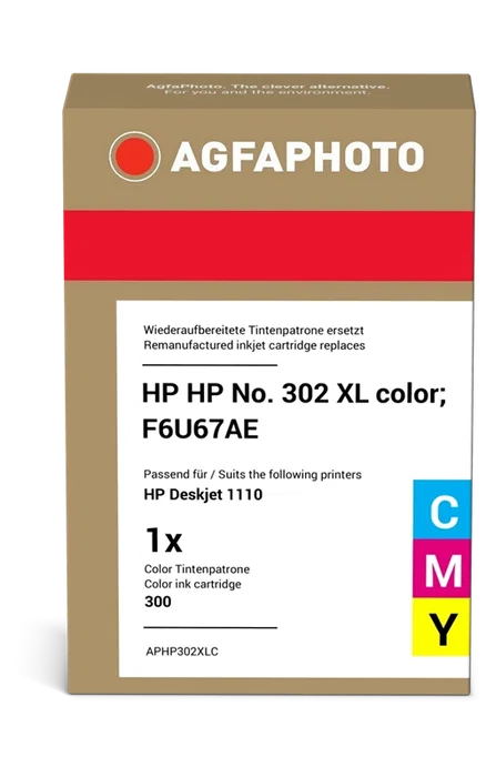 Agfa Photo Cartucho de tinta compatible con HP 302 XL Varios colores APHP302XLC