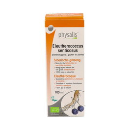 Physalis Extracto de Eleuterococo Bio 100 ml | Gotas para Rendimiento Mental y Físico, Resistencia Natural, Vegano