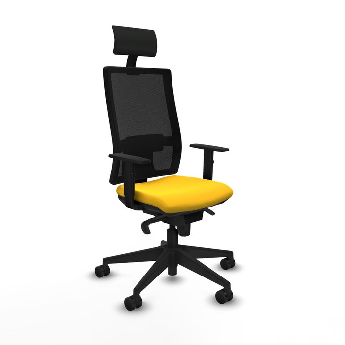 PIQUERAS Y CRESPO Silla de oficina Horna con mecanismo Sincro, Amarillo y Negro PIQUERAS Y CRESPO Silla de oficina Horna con mecanismo Sincro, Amarillo y Negro