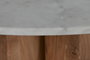DKD Home Decor Mesa Redonda Comedor Blanco Natural Acacia Mármol 106 x 76 x 106 cm