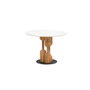 DKD Home Decor Mesa Redonda de Comedor en Acacia y Mármol