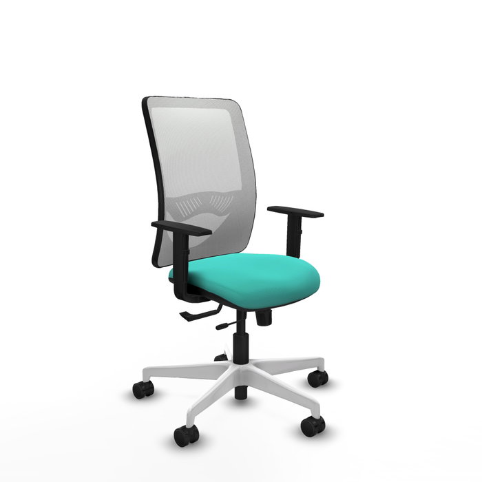 PIQUERAS Y CRESPO Silla de oficina Zulema con mecanismo Sincro/Traslack, Turquesa y Blanco PIQUERAS Y CRESPO Silla de oficina Zulema con mecanismo Sincro/Traslack, Turquesa y Blanco