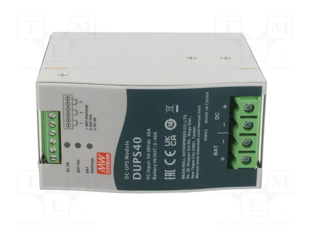 MEAN WELL DUPS40 Alimentador SAI para carril DIN 24VDC 40A