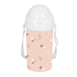Safta Botella Preescolar Flores con Apertura Automática y Pajita 500ml