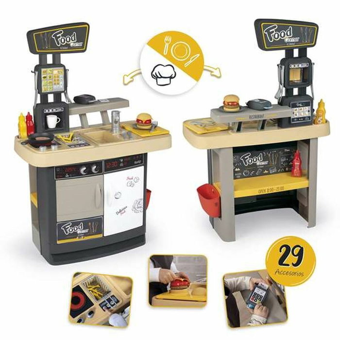 Smoby Food Corner Restaurant con lector CB y 29 accesorios Smoby Food Corner Restaurant con lector CB y 29 accesorios