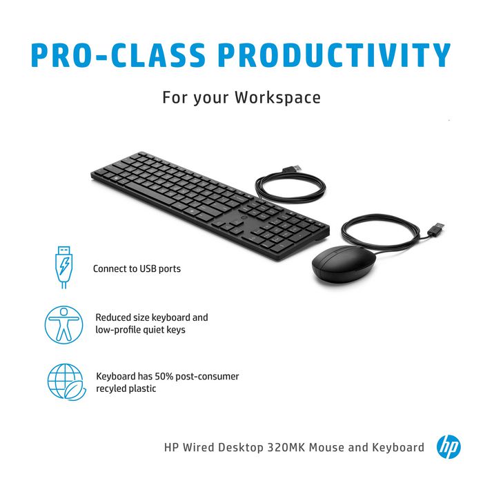 HP 320MK Standard con teclado mecánico y ratón negro (9SR36AAAC3)推进