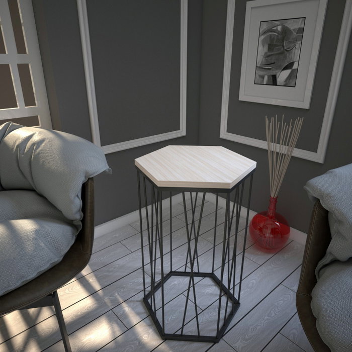 Hanah Home Mesa Auxiliar Oak, Tablero de Partículas Melamina, Patas Metal, 40x62x35 cm, Roble y Negro Hanah Home Mesa Auxiliar Oak, Tablero de Partículas Melamina, Patas Metal, 40x62x35 cm, Roble y Negro