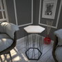 Hanah Home Mesa Auxiliar Oak, Tablero de Partículas Melamina, Patas Metal, 40x62x35 cm, Roble y Negro