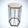 Hanah Home Mesa Auxiliar Oak, Tablero de Partículas Melamina, Patas Metal, 40x62x35 cm, Roble y Negro