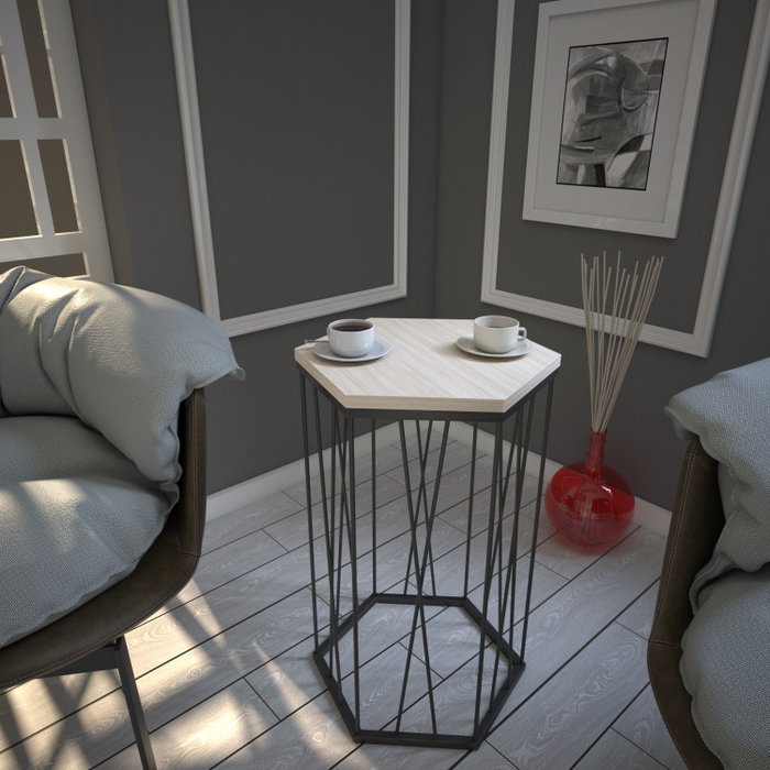Hanah Home Mesa Auxiliar Oak, Tablero de Partículas Melamina, Patas Metal, 40x62x35 cm, Roble y Negro Hanah Home Mesa Auxiliar Oak, Tablero de Partículas Melamina, Patas Metal, 40x62x35 cm, Roble y Negro