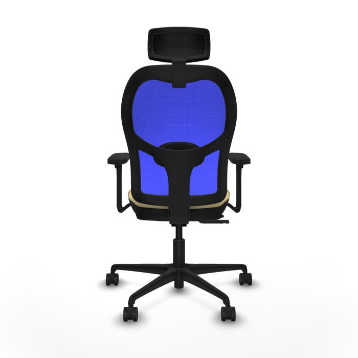 PIQUERAS Y CRESPO Silla de oficina Jorquera con mecanismo Sincro/Traslack, Crema y Azul PIQUERAS Y CRESPO Silla de oficina Jorquera con mecanismo Sincro/Traslack, Crema y Azul