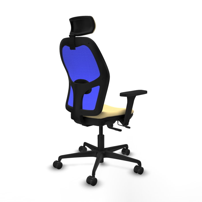 PIQUERAS Y CRESPO Silla de oficina Jorquera con mecanismo Sincro/Traslack, Crema y Azul PIQUERAS Y CRESPO Silla de oficina Jorquera con mecanismo Sincro/Traslack, Crema y Azul