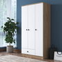 Hanah Home BA117 - 2253 Armario de estilo escandinavo en nogal y blanco 90x170cm