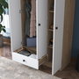 Hanah Home BA117 - 2253 Armario de estilo escandinavo en nogal y blanco 90x170cm