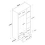 Hanah Home BA117 - 2253 Armario de estilo escandinavo en nogal y blanco 90x170cm