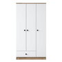 Hanah Home BA117 - 2253 Armario de estilo escandinavo en nogal y blanco 90x170cm