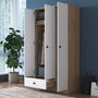 Hanah Home BA117 - 2253 Armario de estilo escandinavo en nogal y blanco 90x170cm