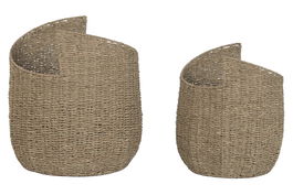DKD Home Decor Cesta Balines Natural 43 x 49 x 43 cm Set de 2 Unidades