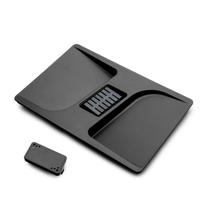 Emuca Contenedores para cajón de cocina Recycle con tapa anti olores, Altura 266, 1x15litros, Plástico, Negro