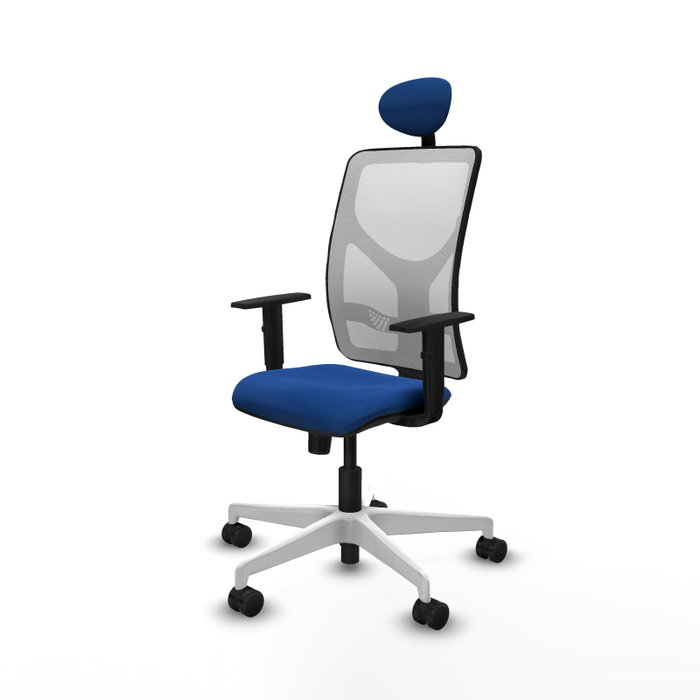 PIQUERAS Y CRESPO Silla de oficina Motilla con Mecanismo Sincro, Azul y Blanco