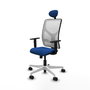 PIQUERAS Y CRESPO Silla de oficina Motilla con Mecanismo Sincro, Azul y Blanco