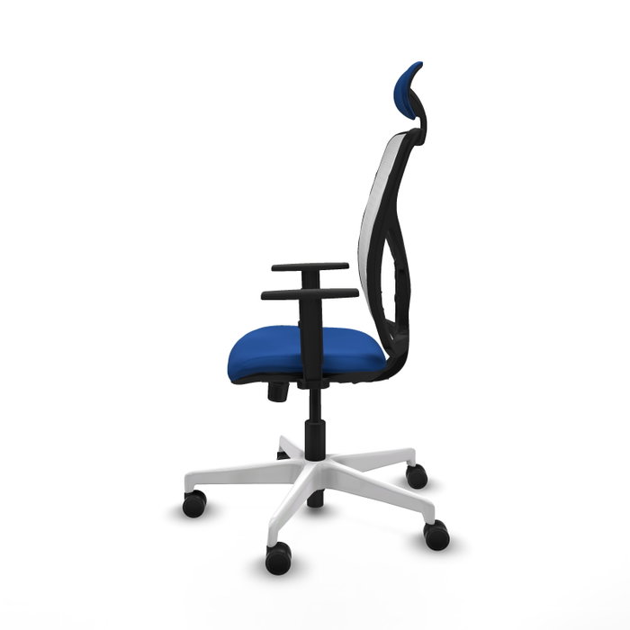 PIQUERAS Y CRESPO Silla de oficina Motilla con Mecanismo Sincro, Azul y Blanco