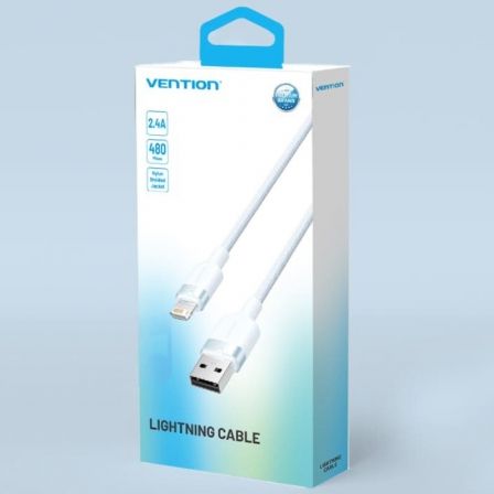 Vention Cable USB Lightning Macho a Lightning Macho 480Mbps 1m Blanco Vention Cable USB Lightning Macho a Lightning Macho 480Mbps 1m Blanco