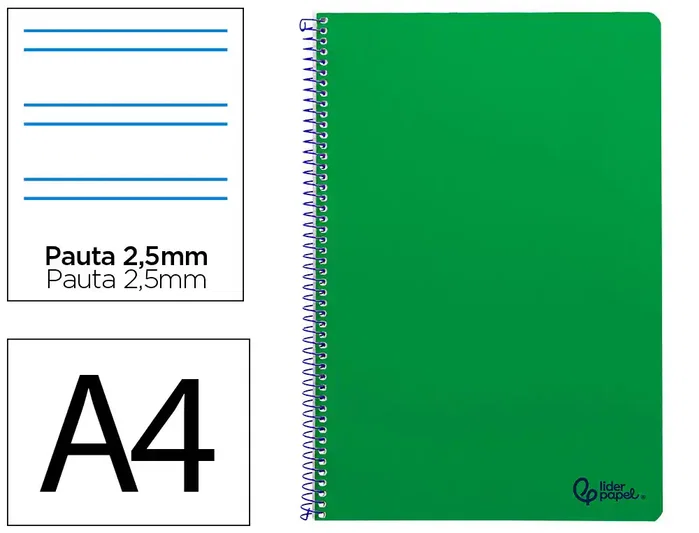 Liderpapel Cuaderno Espiral Smart A4 Tapa Blanda Verde Liderpapel Cuaderno Espiral Smart A4 Tapa Blanda Verde