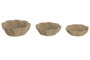 DKD Home Decor Set de 3 Centros de Mesa en Seagrass y Metal Natural