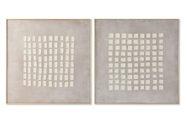 DKD Home Decor Cuadro Lino PS 100x100 Moderno 3D Surtido de 2 unidades