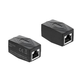 DeLOCK Adaptador de acoplamiento RJ45 hembra a hembra Cat.6 blindado negro