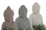 DKD Home Decor Figura Buda Cactus Surtido de 3 Piezas en Cemento y PVC
