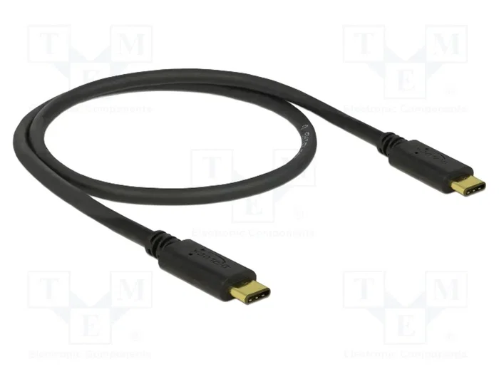 DeLOCK Cable USB 2.0 de Tipo-C a Tipo-C de 0,5 m, 3 A, Negro DeLOCK Cable USB 2.0 de Tipo-C a Tipo-C de 0,5 m, 3 A, Negro