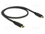 DeLOCK Cable USB 2.0 de Tipo-C a Tipo-C de 0,5 m, 3 A, Negro