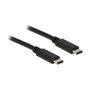 DeLOCK Cable USB 2.0 de Tipo-C a Tipo-C de 0,5 m, 3 A, Negro