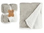 GIFTDECOR Manta de Pana Gris y Blanco