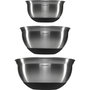 Brabantia Juego de Cuencos para Mezclar de Acero Inoxidable, Negro Mate, 1 l, 1,6 l y 3 l