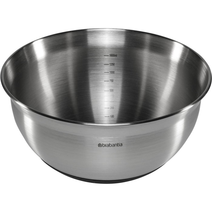 Brabantia Juego de Cuencos para Mezclar de Acero Inoxidable, Negro Mate, 1 l, 1,6 l y 3 l