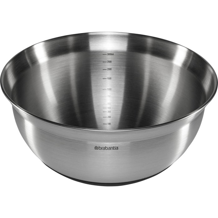 Brabantia Juego de Cuencos para Mezclar de Acero Inoxidable, Negro Mate, 1 l, 1,6 l y 3 l