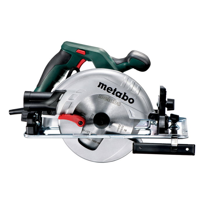Metabo KS 55 Sierra Circular de Mano, 1200W, Ø Disco 16 cm, 5600 RPM, Profundidad Corte 5.5 cm, Incluye Hoja y Carril Guía