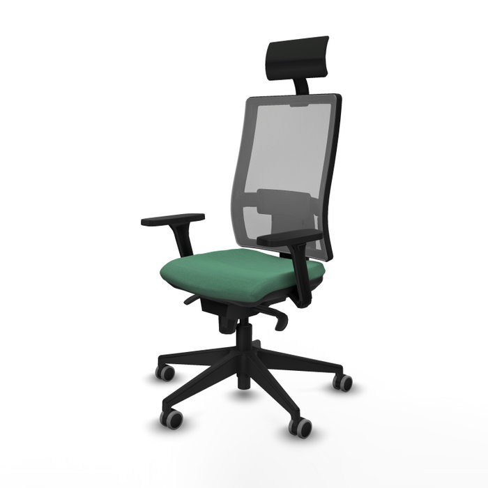 PIQUERAS Y CRESPO Silla de oficina Horna con mecanismo Sincro, Verde esmeralda y Gris