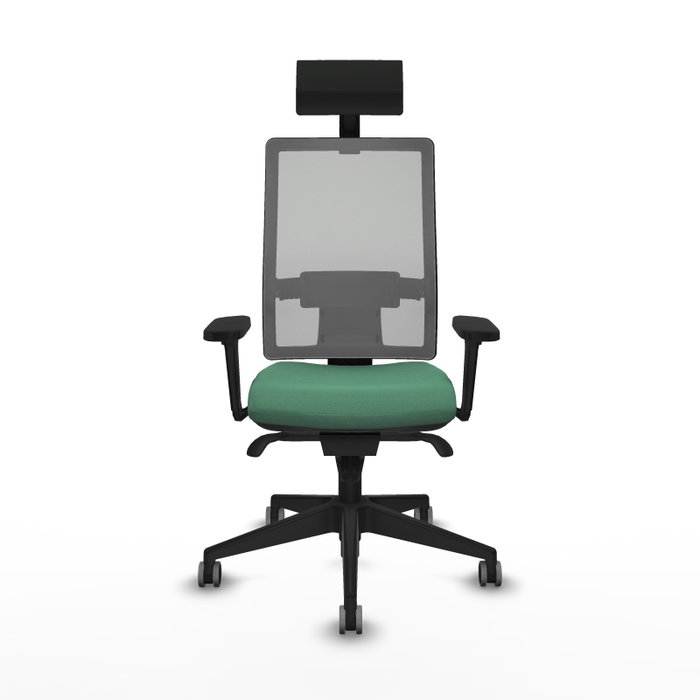 PIQUERAS Y CRESPO Silla de oficina Horna con mecanismo Sincro, Verde esmeralda y Gris