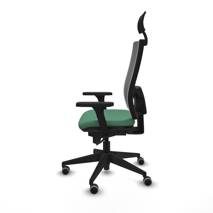 PIQUERAS Y CRESPO Silla de oficina Horna con mecanismo Sincro, Verde esmeralda y Gris