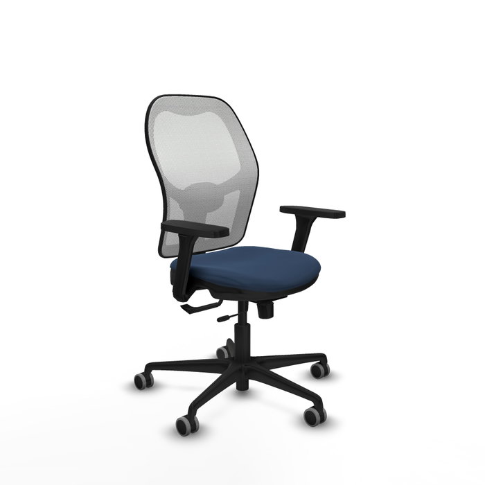 PIQUERAS Y CRESPO Silla de oficina Jorquera con mecanismo Sincro/Traslack, Azul marino y Blanco PIQUERAS Y CRESPO Silla de oficina Jorquera con mecanismo Sincro/Traslack, Azul marino y Blanco