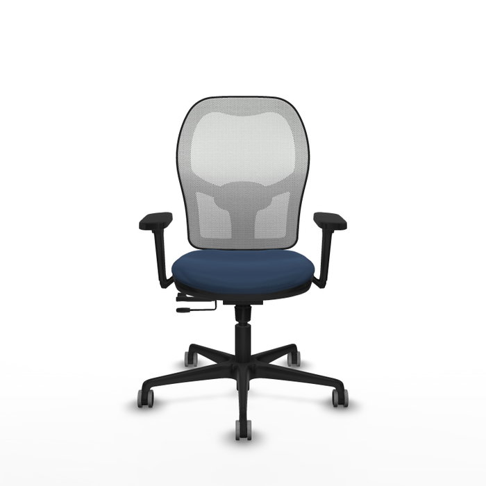 PIQUERAS Y CRESPO Silla de oficina Jorquera con mecanismo Sincro/Traslack, Azul marino y Blanco PIQUERAS Y CRESPO Silla de oficina Jorquera con mecanismo Sincro/Traslack, Azul marino y Blanco