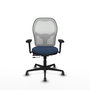 PIQUERAS Y CRESPO Silla de oficina Jorquera con mecanismo Sincro/Traslack, Azul marino y Blanco