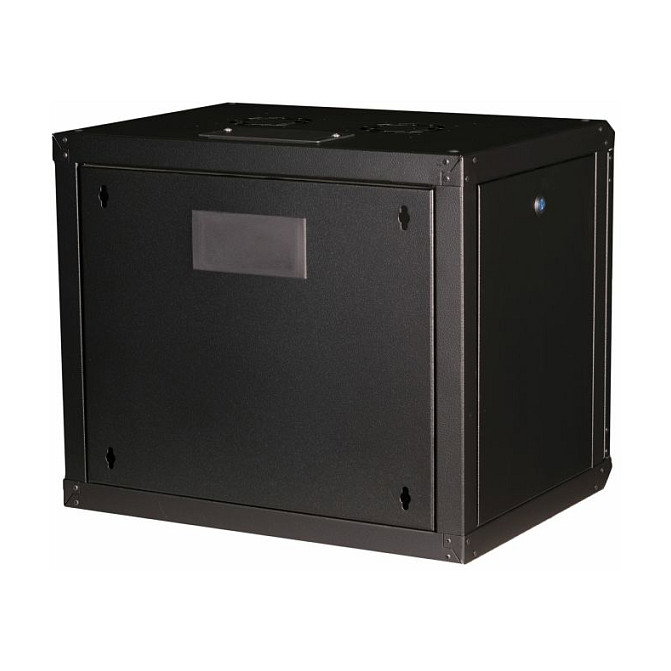 EQUIP EPM-09-6045-B-CBAA Gabinete de pared de 9U con puerta de vidrio templado, 600x450x505 mm, negro, incluye kit de montaje