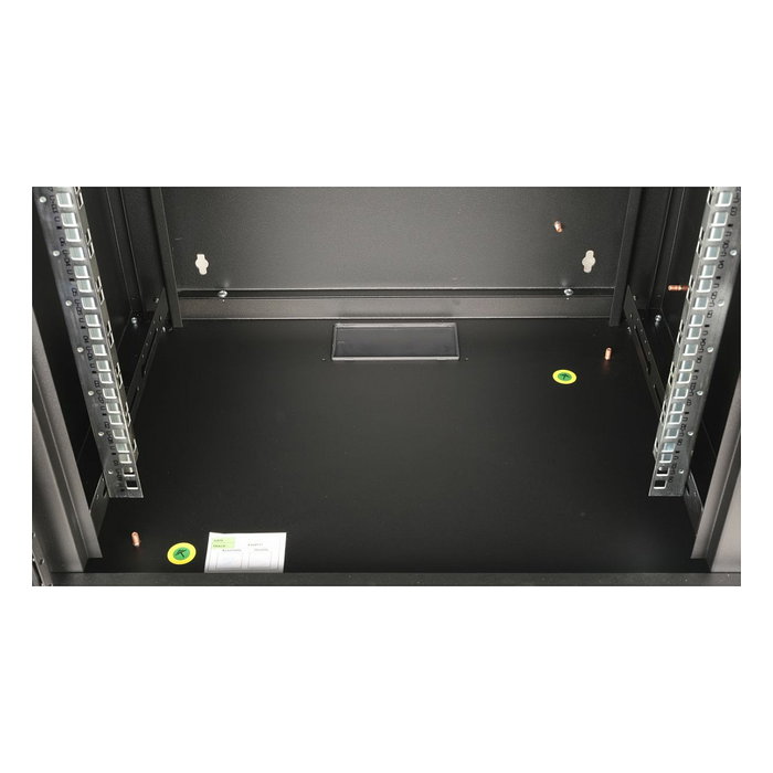 EQUIP EPM-09-6045-B-CBAA Gabinete de pared de 9U con puerta de vidrio templado, 600x450x505 mm, negro, incluye kit de montaje